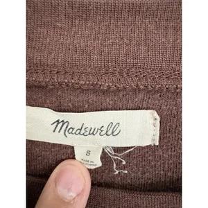 Madewell (Re)sourced Brushed Side-Button Relaxed Sweatshirt Brown size Small thumbnail 3