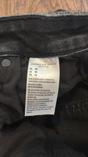 American Eagle Outfitters Jean Shorts Black Ripped thumbnail 5