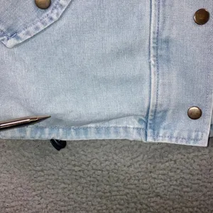 Oversized Denim Cargo Parka Jacket M Gorpcore Utility Field Coat Blue Light Wash Size M thumbnail 14
