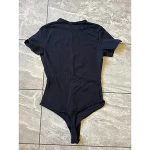 Quince NWOT Womens Organic Cotton Short Sleeve Bodysuit Black Size M CMSL001 thumbnail 5