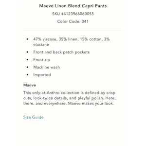 Anthropologie Maeve Linen Blend Capri Pants thumbnail 5