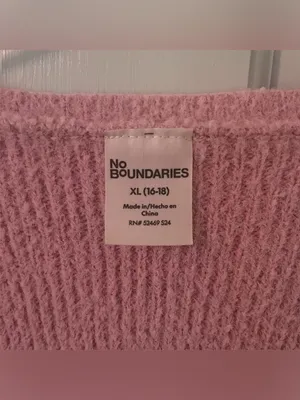 Pink Fuzzy Rhinestone Butterfly Button Long Sleeve Sweater thumbnail 10
