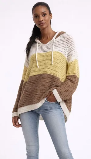 ✨ POL Oversized Open Knit Hooded Sweater Pullover‎ S ✨ thumbnail 1
