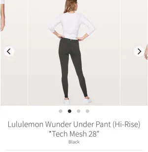 Lululemon Wunder Under Pant (Hi-Rise) *Tech Mesh 28" Black size 8 thumbnail 2