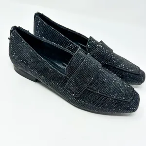 NEW Steve Madden Riski Black Rhinestone Studded Loafers, NEW, Size 6, MSRP $99 thumbnail 7