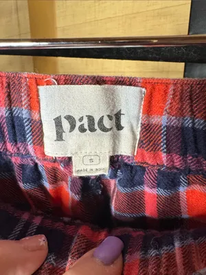 Pact Leighton Plaid Organic Cotton Flannel Pajama Set Size Small thumbnail 14