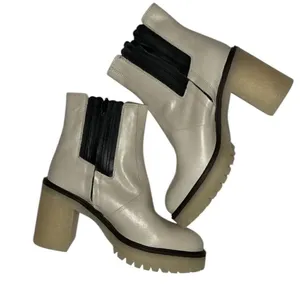Free people Cream Ankle Chunky Heel Boots(Size 38.5/8.5) thumbnail 4