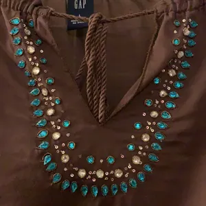 GAP Embroidered OTS Brown Cotton Top thumbnail 2