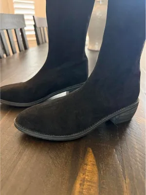 Cocon Black Pull On Knit Sock Boots Women 36 (US 6) Small Calf Stretch Cute thumbnail 2