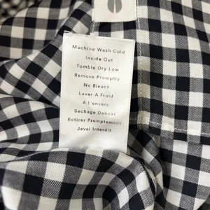 GRAYSON The Hero Black White Gingham Button Front Shirt Blouse Size 02 Small thumbnail 13