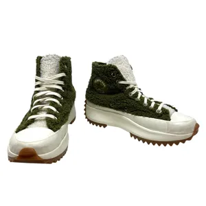 Converse Run Star Hike‎ High Sherpa Platform Sneakers Green Faux Fur Size US 8.5 thumbnail 3