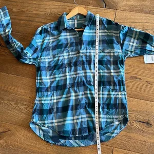 Free People | Loveland Plaid‎ Frayed Hem Shirt *NWT xs thumbnail 9