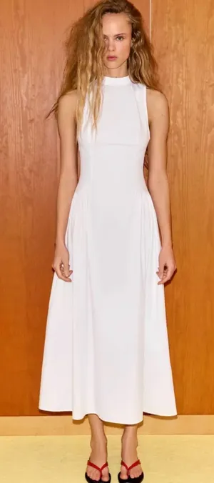 Zara white  maxi dress with open back‎ thumbnail 1