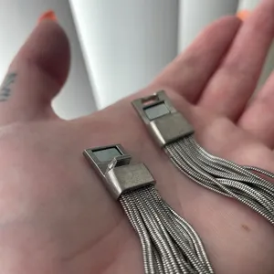 Layered Metal Chain Bracelet Silver thumbnail 3
