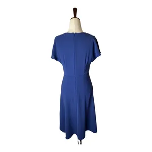 Adrianna Papell Dress Women 2 Blue Ruffle Faux Wrap‎ Mini Cocktail Party Career thumbnail 3