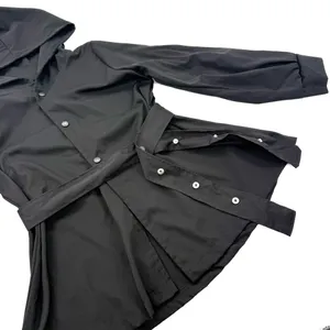 Drop Shoulder Jacket Coat Trench Cardigan Blouse Loose Slim Waist Bomber Top thumbnail 7