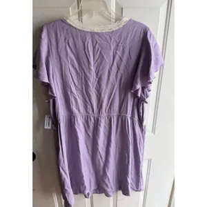 Old Navy NEW Women's‎ XXL Lavender Fit & Flare Crepe Lace-Trim Feminine Pastel Mini Dress thumbnail 6