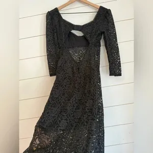NWOT free people Adored Maxi in Black dress thumbnail 10
