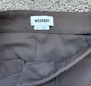 ASOS Weekday Ovoid Pants in Dark Brown thumbnail 7