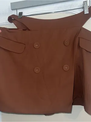 NWT For Love and Lemons Alysa Mini Skirt in Brown thumbnail 3