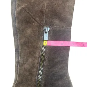 Nine West Knee High Brown Suede Almond Toe Boots size 7 nwolette thumbnail 6