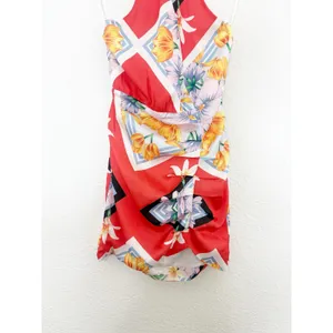 Song Of Style Jemma Mini Dress Size XS Scarf Print Fringe Halter Vacation Satin thumbnail 11