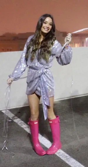 Boutique silver sequin wrap dress thumbnail 1