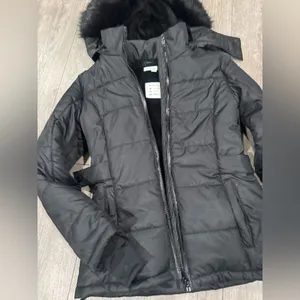 Topshop Women's Black Hooded Jacket thumbnail 7