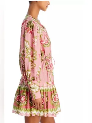 Farm Rio Aura Pink Mini Dress Sz M thumbnail 5