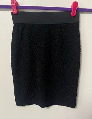 No Boundaries Black Textured Pencil Skirt thumbnail 1
