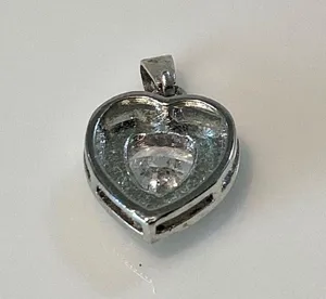 Silver Tone Crystal Heart Pndant thumbnail 3