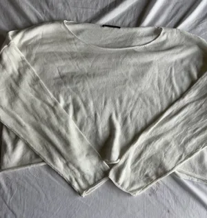 white brandy off the shoulder cropped sweater thumbnail 1