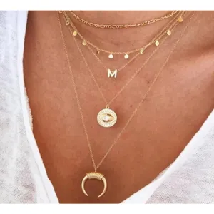 Boutique NEW Women's Letter F Dainty 14k Gold‎ Filled Block Necklace, 16-18” thumbnail 5