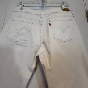 Levis 545 Low Bootcut Jeans Sz 10 Womens‎ White Low Rise Denim Pants Summer Chic thumbnail 4