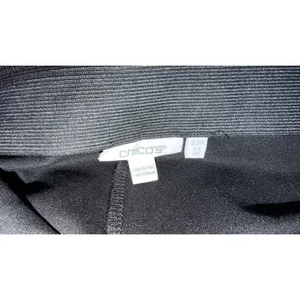 Chico's Black Pull-On Wide Leg Pants Size 2.5R Stretch Elastic Waist thumbnail 4