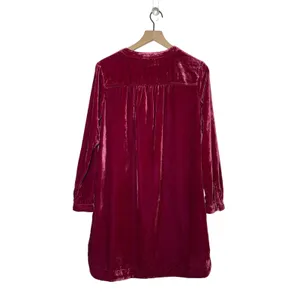NEW Anthropologie Women's Size XS Melody Velvet‎ Tunic Dress Raspberry Pink Red thumbnail 3