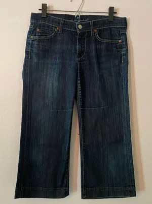 7 for all Mankind Dojo Capri Jeans Y2K Dark Wash Low Rise Retro Women's size 28 thumbnail 1
