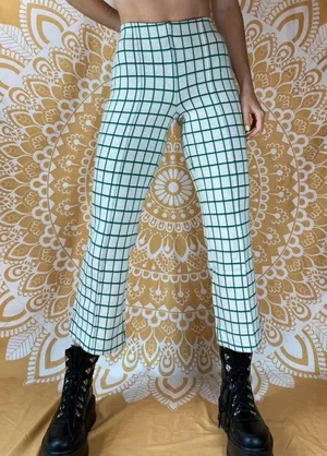 Anthropologie Plaid Kick Flare Cropped Pants thumbnail 1