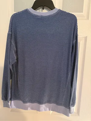 Altar’d State Striped Navy & Light Blue Crewneck Pullover thumbnail 4