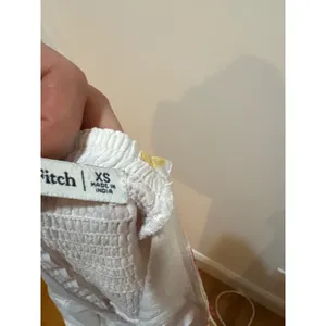 Abercrombie & Fitch Floral Tie-Shoulder Midi Dress White Peach XS Smocked Back‎ thumbnail 6