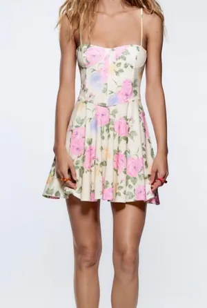 ZARA Floral Corset Style Dress thumbnail 5