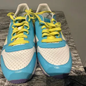 Reebok Classic BlueWhite and Yellow Athletic Shoes with Perforated Design thumbnail 2