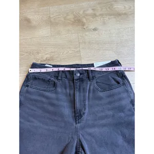 NWT Womens American Eagle curvy mom jean stretch black super high‎ rise 12 31W thumbnail 9