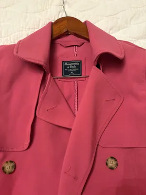 Abercrombie & Fitch trench coat in pink size XS thumbnail 4