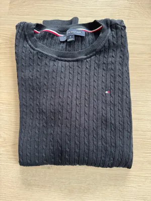 Tommy Hilfiger Navy Cable-knit Crewneck Sweater thumbnail 5