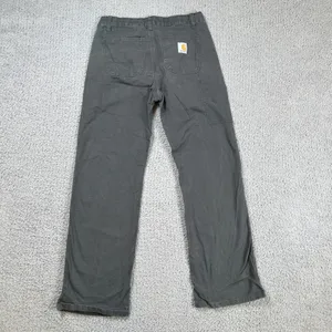 Carhartt Womens Carpenter Work Pants 14 28x28 Gray Canvas Stretch Utility Cotton thumbnail 2