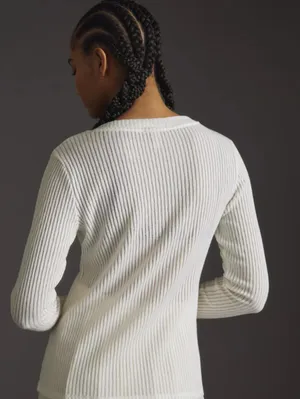 Pilcro from Anthropologie Cream Sheer Lightweight Layering Top - Size - Large thumbnail 2