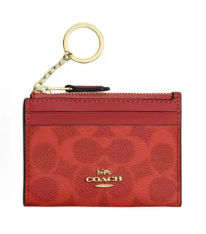coach Mini Skinny Id Case In Signature Canvas cw870 thumbnail 1