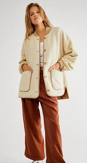 Free People Quilted Sherpa Jacket thumbnail 1