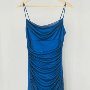 Jodi Kristopher Vintage Y2K Blue Ruched Maxi Dress / Formal Gown / Prom thumbnail 4